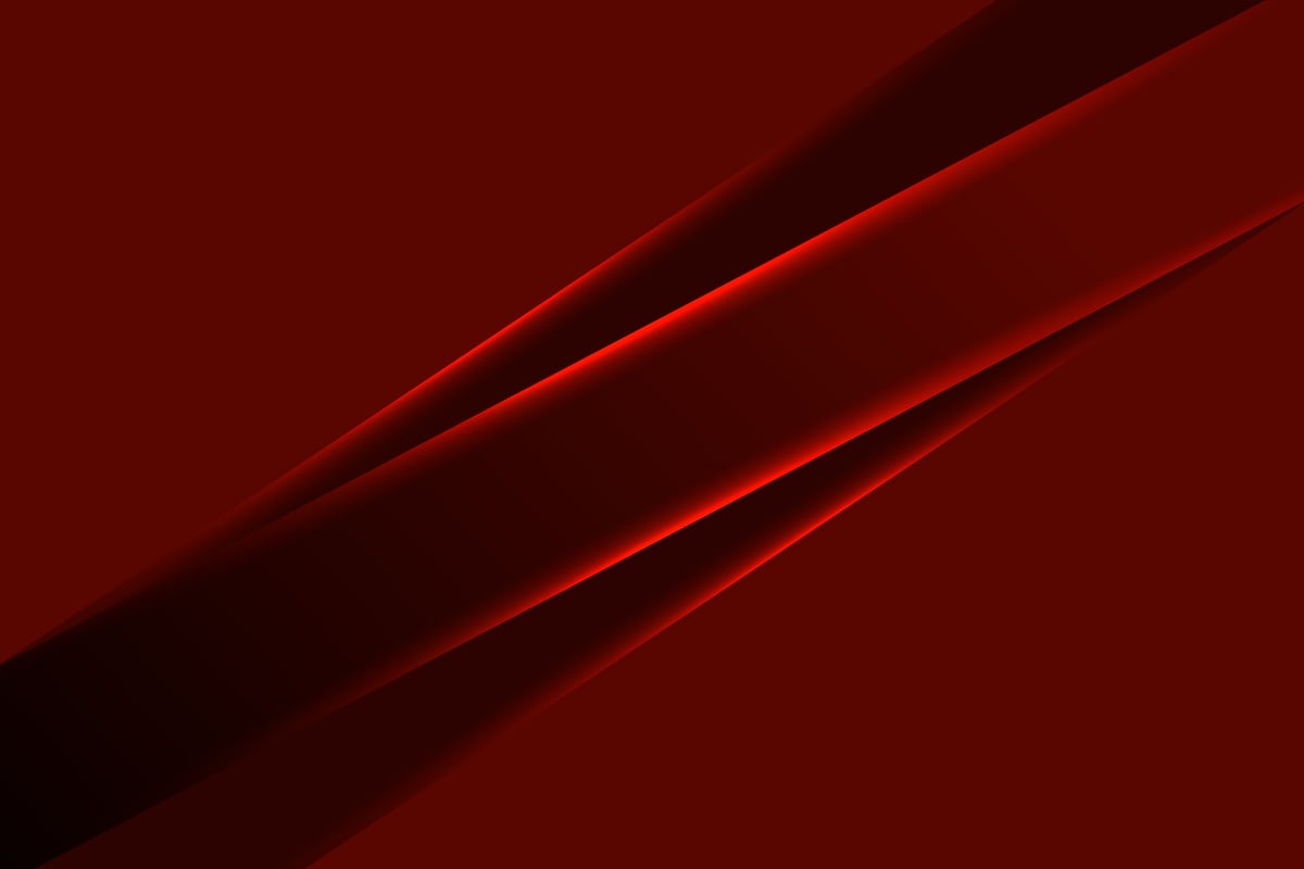 Geometric red abstract background with neon glowing lines.